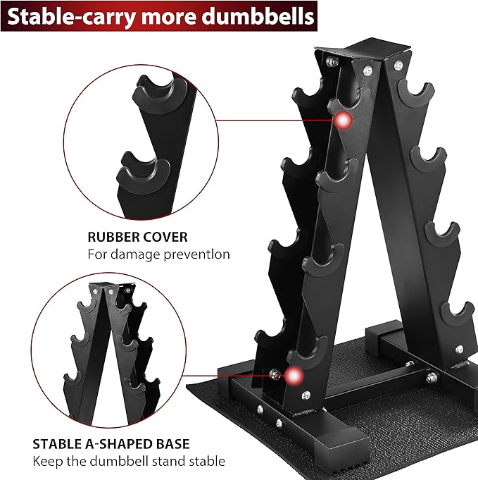 Premium Rubber Coated Hex Dumbbell Weight Set, Multiple Packages