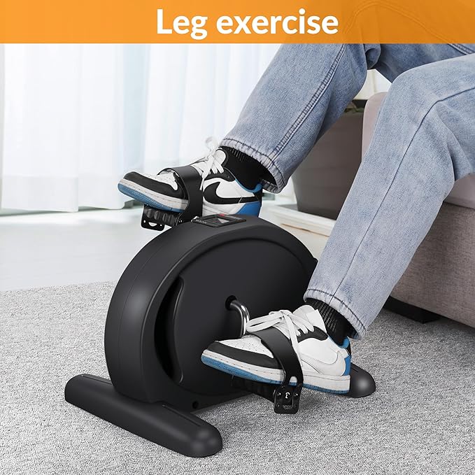 Padel Exerciser Mini Exercise Bike for Leg and Arm Cycling, Warm Up Exercise