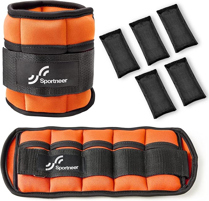 Sportneer Adjustable Ankle Weights 1 Pair 2 4 6 8 8 10 10 Lbs Jogging,1-5 lbs 1 Pair 2-10 lbs