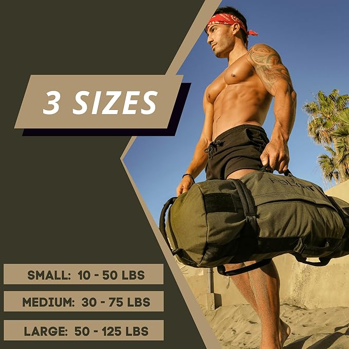 Polyfit Classic Sandbag - Heavy Duty Workout Sandbag 8 Gripping