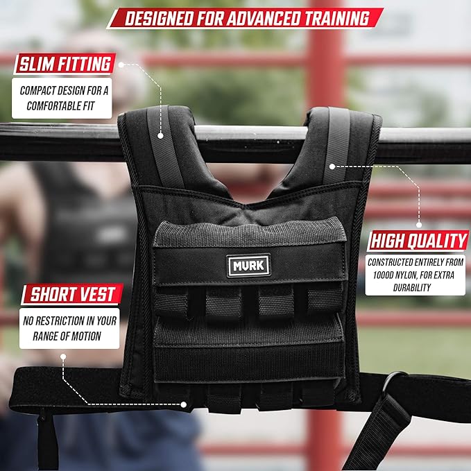 MVRK Weighted Vest Men 18lbs | 28lbs | 35lbs | 45lbs | 65lbs - Weighted Workout Vest With Removable Iron Weights, Heavy Duty Weighted Exercise Vest For Functional Training & Calisthenics - Weight Vest for Men and Women