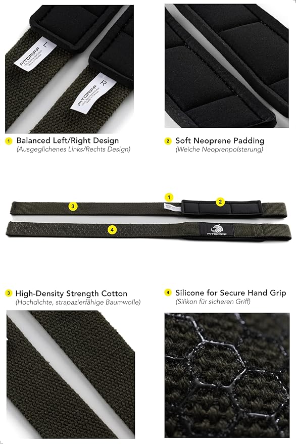 Fitgriff® Lifting Wrist Straps for Weightlifting