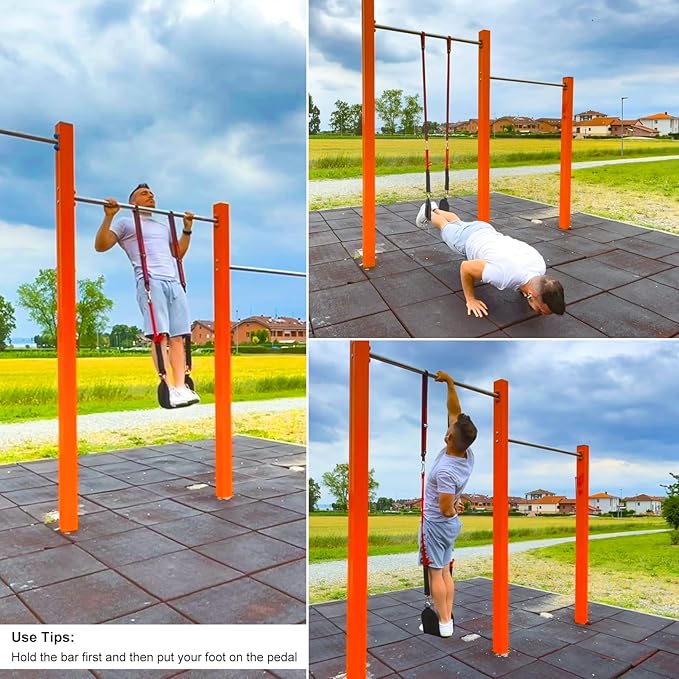 Pull Up Assistance Bands with Fabric Feet/Knee Rest
