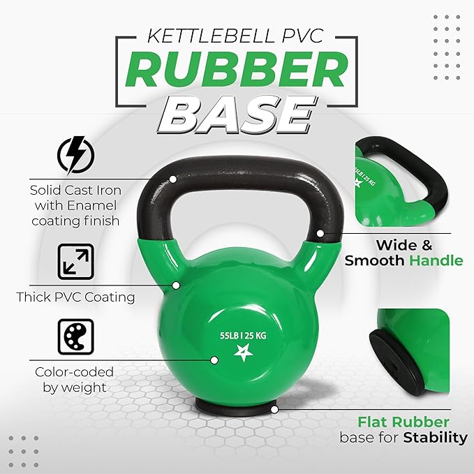 Yes4All Kettlebells Rubber Base (10-65 lbs)