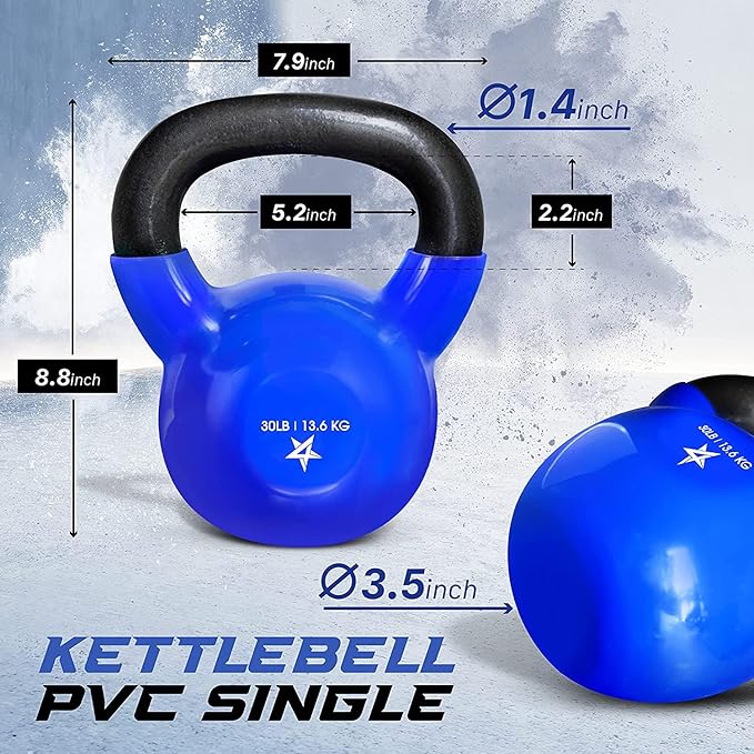 Yes4All 5-65lbs Kettlebells Vinyl Coated Cast Iron