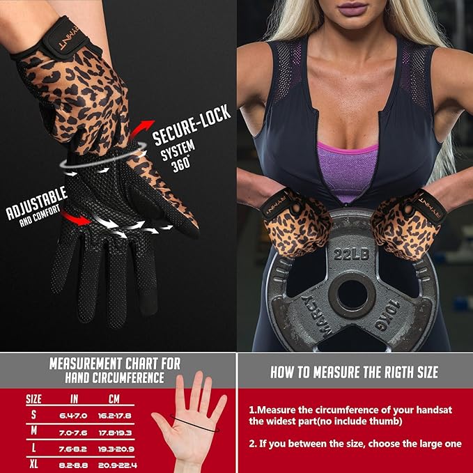 Workout Gloves for Women Men - Weight Lifting Gloves with Full Palm Protection & Extra Grip for Women Gym, Weightlifting, Weight Lift, Rowing, Exercise, Sport, Cycling