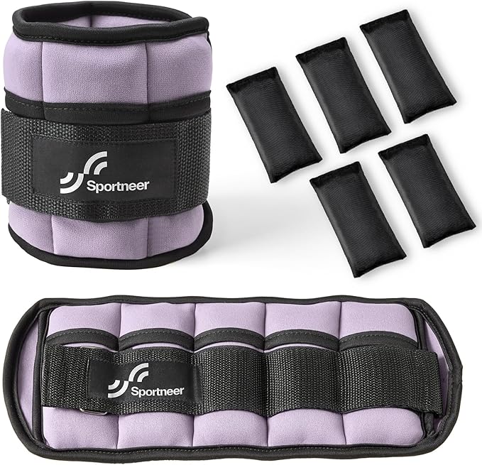 Sportneer Adjustable Ankle Weights 1 Pair 2 4 6 8 8 10 10 Lbs Jogging,1-5 lbs 1 Pair 2-10 lbs