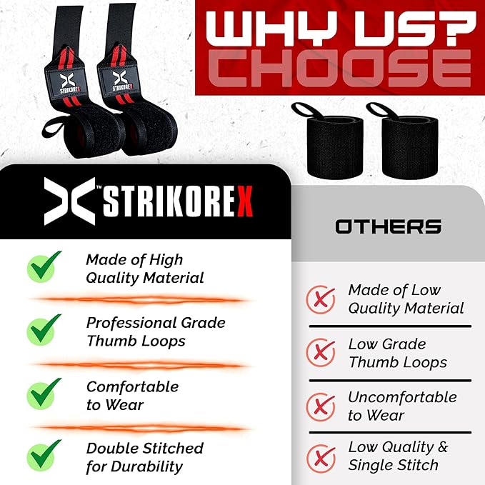 Wrist Straps for Weightlifting with Support for Men 18", Gym