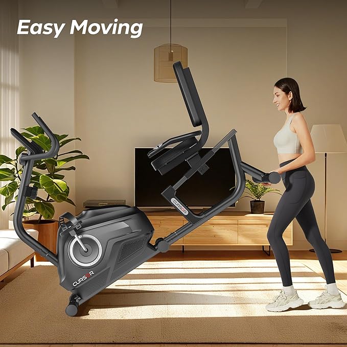 CURSOR FITNESS Recumbent Exercise Bike, Stationary Bikes for Home with Adjustable Seat, 16-Level Magnetic Resistance Recumbent Exercise Bike for Home Gym Cardio Workout Training