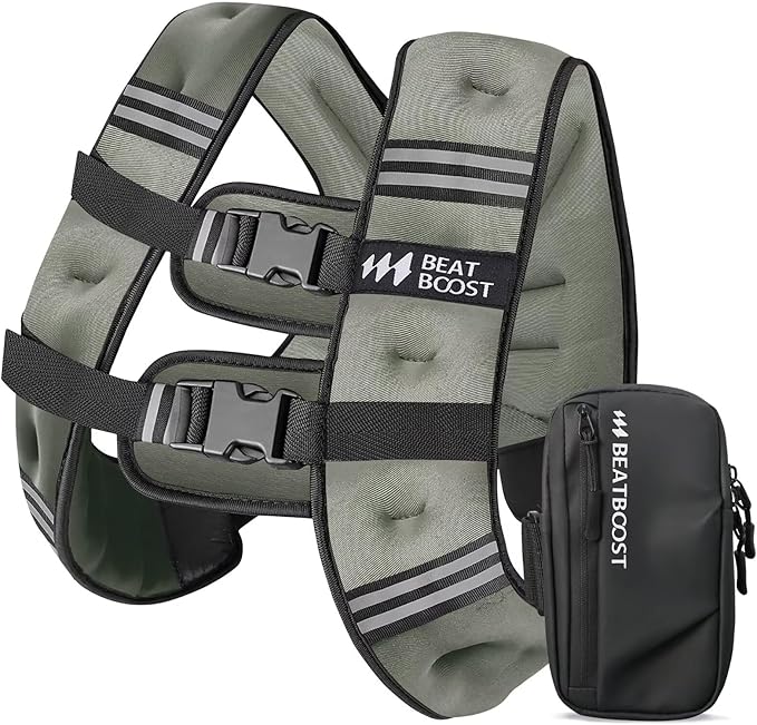 Weighted Vest for Women Men BeatBoost 5 10 15 20 25 30 lb Weight Vest with Ironsand for Walking Strength Training Running Workout