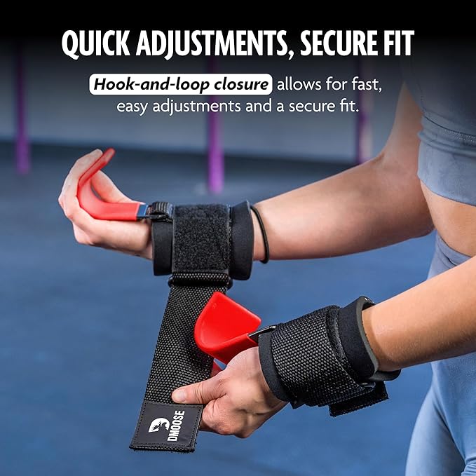 DMoose Fitness Weight Lifting Hooks for Men & 8 mm