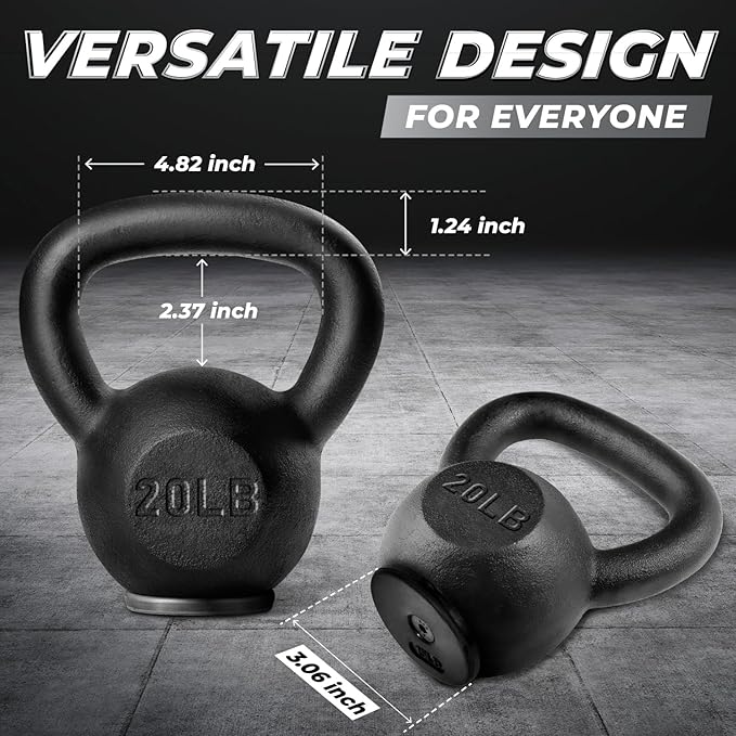 Yes4All Kettlebell Adjustable/Cast Iron/Protective Base Solid Smooth