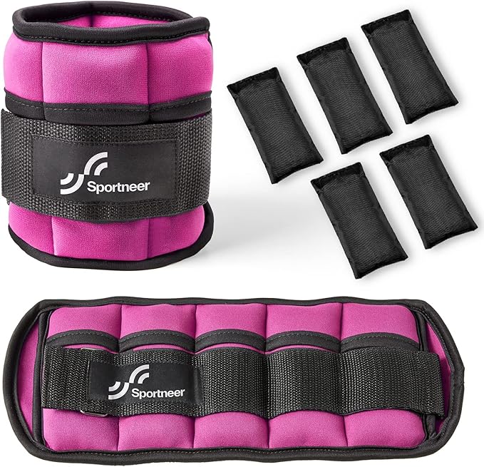 Sportneer Adjustable Ankle Weights 1 Pair 2 4 6 8 8 10 10 Lbs Jogging,1-5 lbs 1 Pair 2-10 lbs