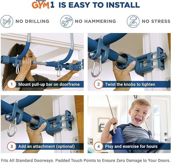 Gym1 2-Piece Doorway Gym for Kids 300 Lbs,