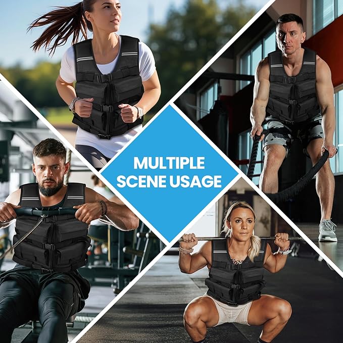 Weighted Vest for Men Woman 18lbs | 30lbs | 40lbs - With Shoulder Pads, Adjustable Weight Vest For Walking, Rucking, Cross Training, Running, Muscle Building - Breathable, Comfortable, Washable
