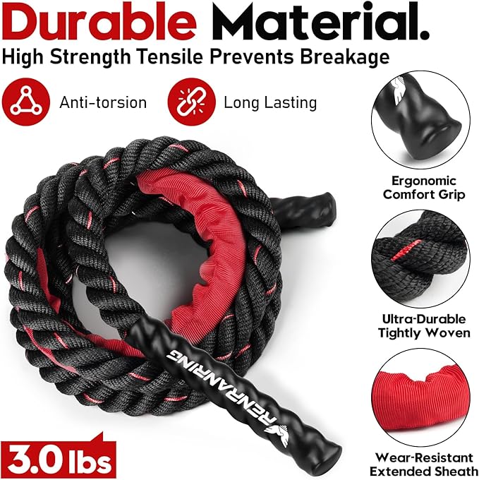 Jump Rope, 3lb 4lb 5lb Weighted Jump Rope 9.8ft Heavy