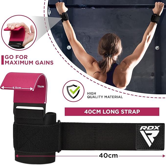 RDX Weight Lifting Hooks Straps Pair 7mm Neoprene