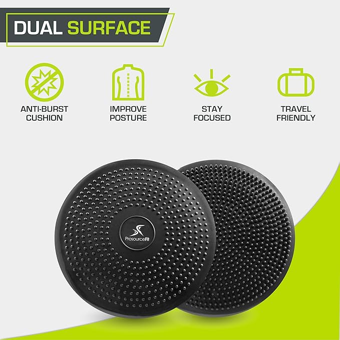 ProsourceFit Core Balance Disc Trainer, 14” Diameter with Pump for Improving Posture, Fitness, Stability
