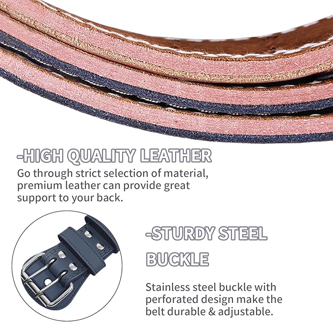 Leather Weight Lifting Belt for Men and Women