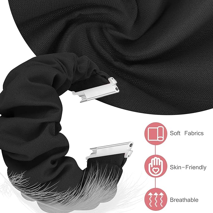 Compatible for FITVII Nexa, HM21, HM68, H86, HM57, HM78, H56 Smart Watch Fitness Tracker Bands, 18mm, 20mm, 22mm Fabric Elastic Scrunchie Elastic Women Cute Replacement Straps