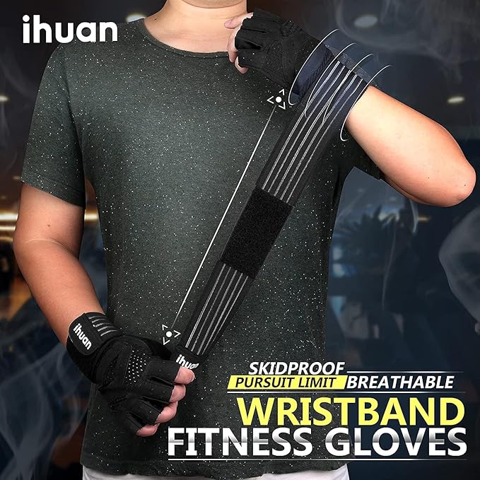 ihuan Ventilated Weight Lifting Gym Workout Gloves