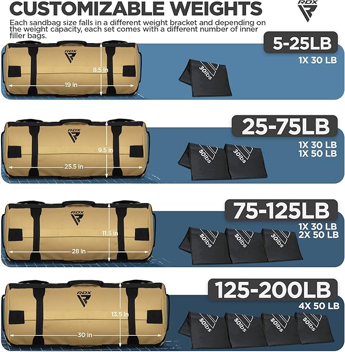 RDX Sandbag for Fitness Weights Training 5-200 LBs