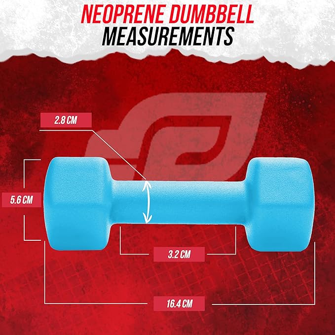 Neoprene Coated Workout Dumbbells set of 2 – Anti Roll, Non Slip with Smooth Grip Fitness & Exercise Dumbbells – Hexagon Shaped Hand Weights for Women & Men – Best Choice for Gyms & home use