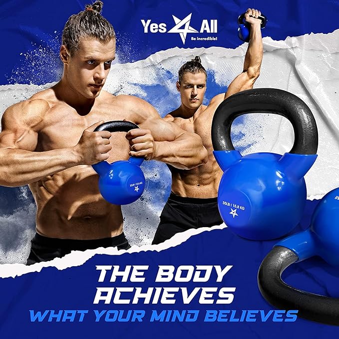 Yes4All Combo Kettlebells Vinyl Coated Weight Sets Great