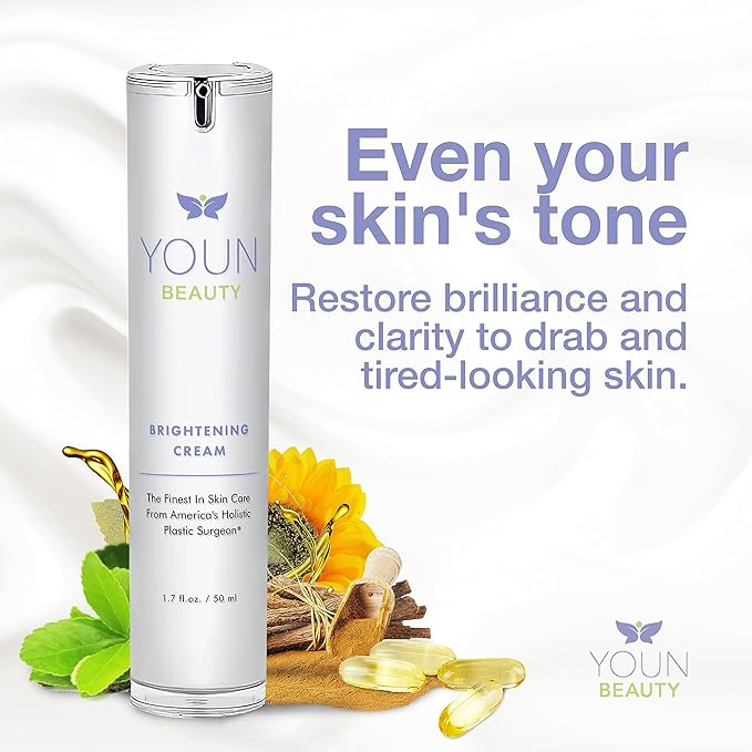 YOUN Beauty Sun Spots Skin Care Set by Holistic Plastic Surgeon Dr. Anthony Youn – Facial Skincare Bundle Includes Retinol Moisturizer, Brightening Face Cream & Advanced Wash-Off Exfoliating Cream
