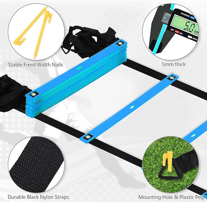Fixed Rung Agility Ladder 丨20ft 12 Rungs No