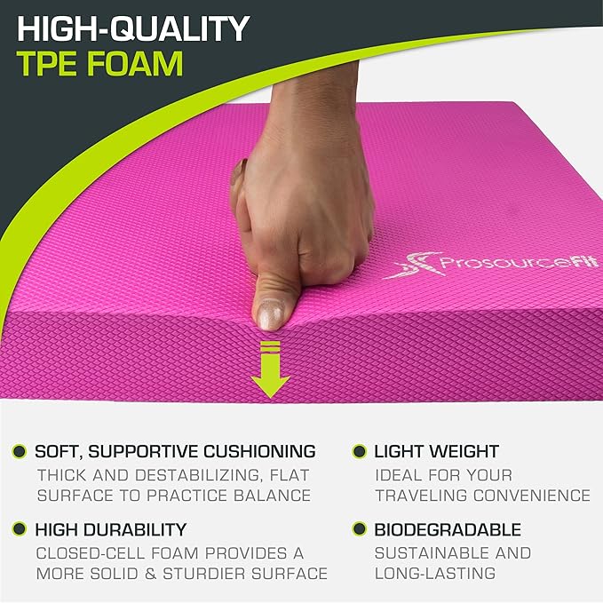 ProsourceFit Exercise Balance Pad – Cushioned Non-Slip Foam