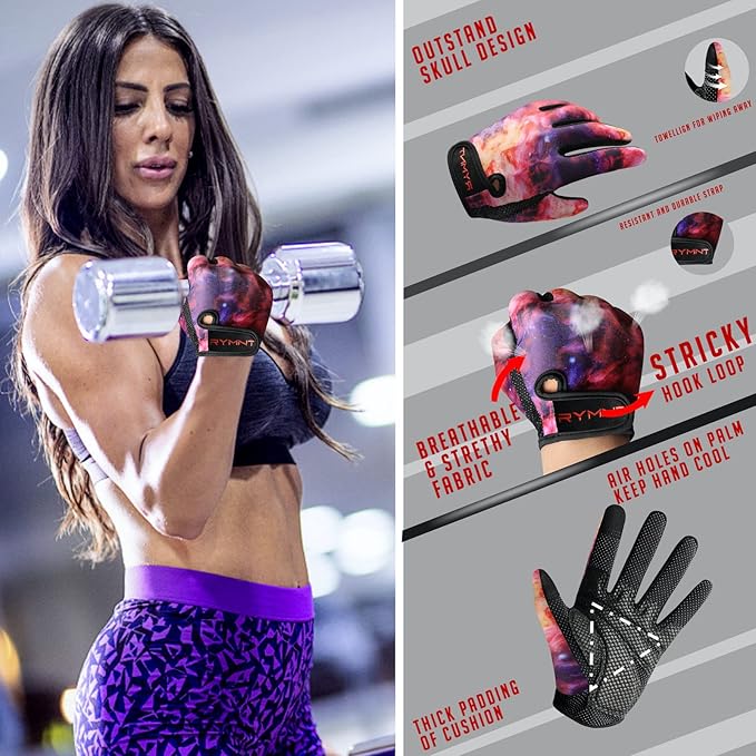Workout Gloves for Women Men - Weight Lifting Gloves with Full Palm Protection & Extra Grip for Women Gym, Weightlifting, Weight Lift, Rowing, Exercise, Sport, Cycling