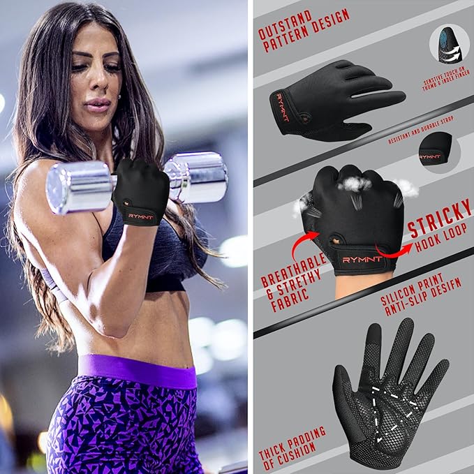 Workout Gloves for Women Men - Weight Lifting Gloves with Full Palm Protection & Extra Grip for Women Gym, Weightlifting, Weight Lift, Rowing, Exercise, Sport, Cycling