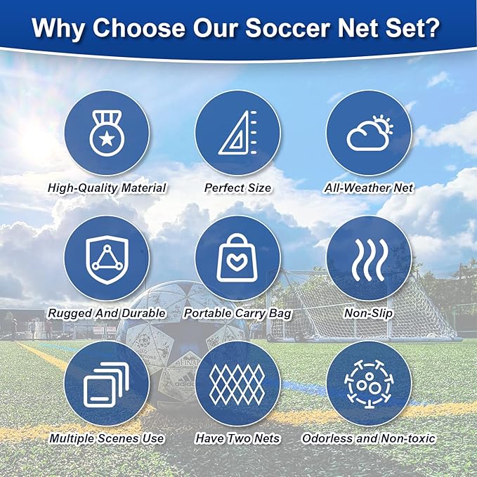 2 Pcs Soccer Replacement Goal Nets