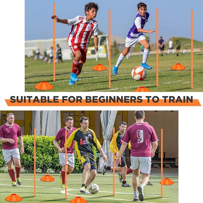 Jenaai 36 Pcs Agility Training Equipment Include 16 5ft and 20 Agility