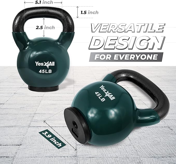 Yes4All Kettlebells Rubber Base (10-65 lbs)
