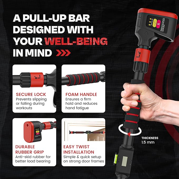 Pull Up Bar for Doorway - Adjustable Doorway 30-40 Inches 330 lbs,