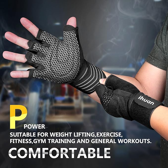 ihuan Ventilated Weight Lifting Gym Workout Gloves