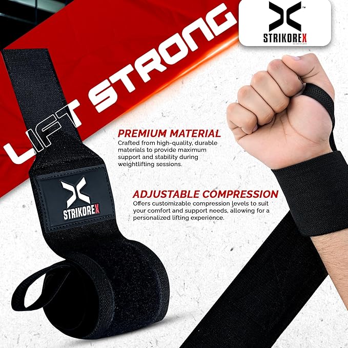 Wrist Straps for Weightlifting with Support for Men 18", Gym