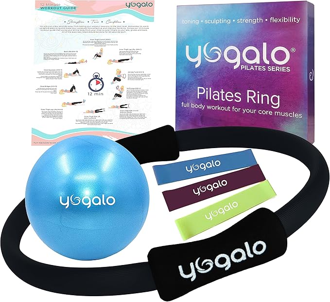 Pilates Ring and Ball Set with 3 Resistance 14 Inch