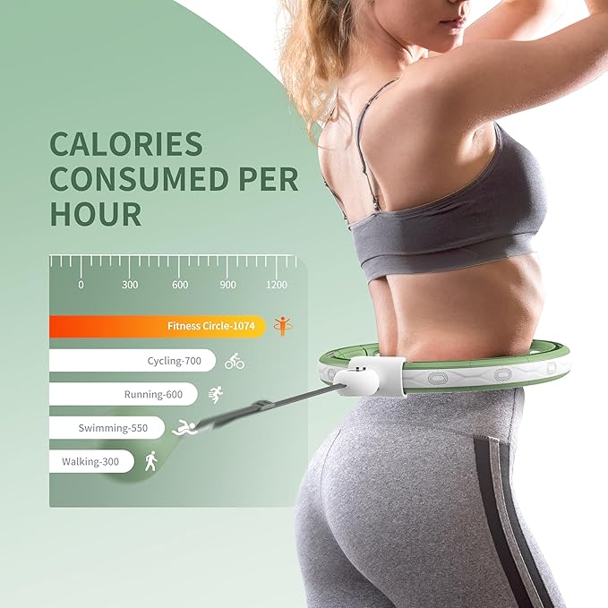 Upgraded Silent Hoop Weighted Workout Hoop for Weight Loss