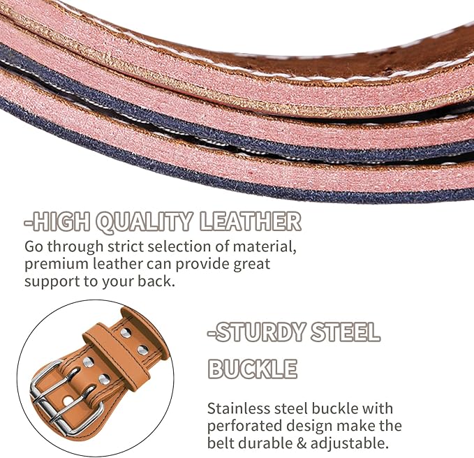 Leather Weight Lifting Belt for Men and Women