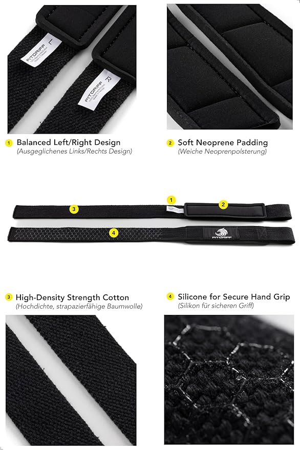 Fitgriff® Lifting Wrist Straps for Weightlifting