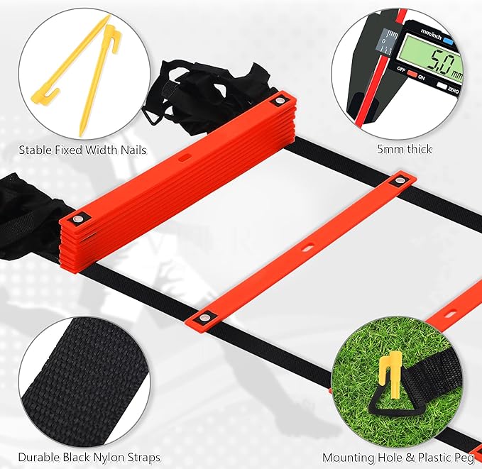 Fixed Rung Agility Ladder 丨20ft 12 Rungs No