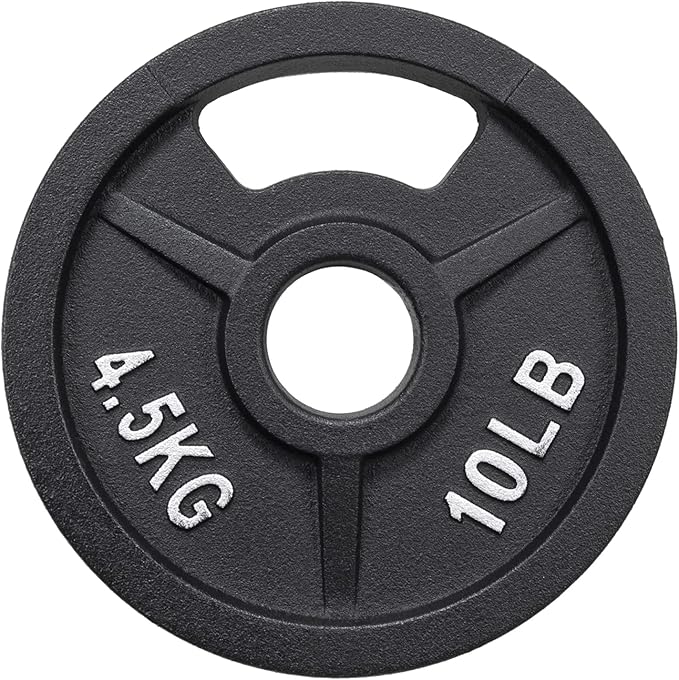Signature Fitness Cast Iron Plate Weight Plate for Strength Training and Weightlifting, Olympic or Standard