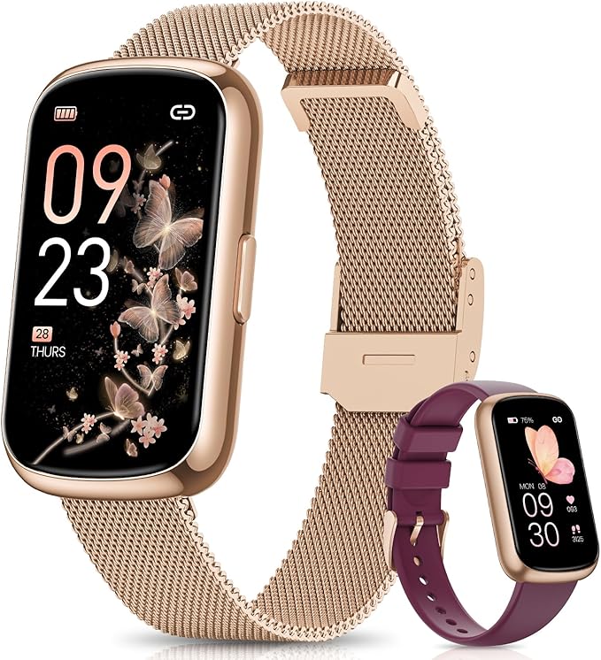 Fitness Tracker Watch, 1.47" Smart Watch for Women with Health & Fitness Tracker, 24/7 Heart Rate/Blood Oxygen/Sleep Monitor Smart Watches for Women, Smart Watch for Android/iOS Phones (2 Bands)