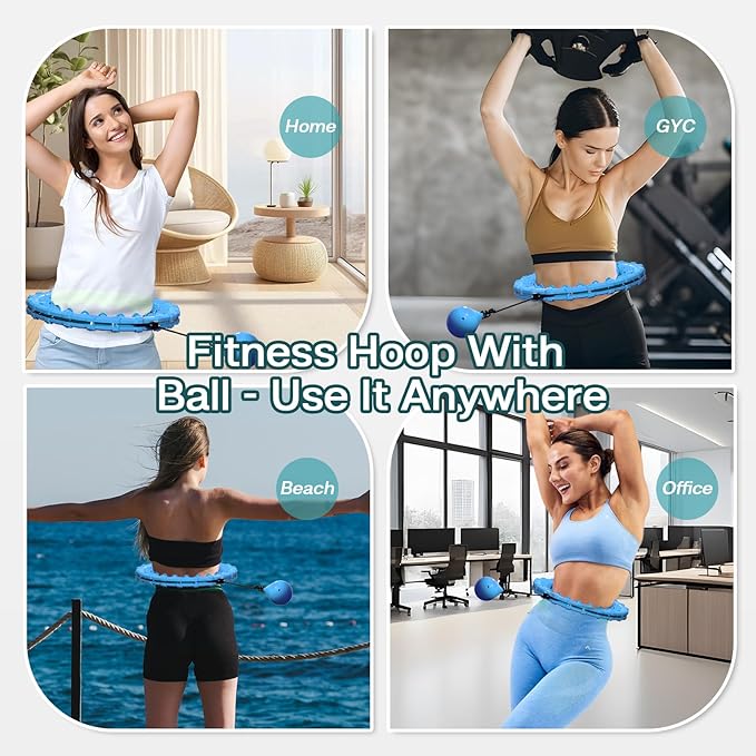Weighted Infinity Fitness Hoop for Adult Weight Loss 2 in 1 Smart 27 Detachable
