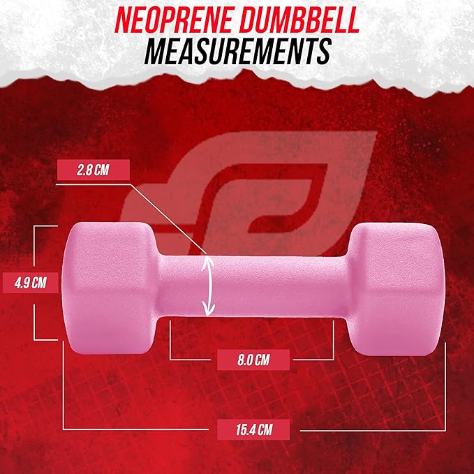 Neoprene Coated Workout Dumbbells set of 2 – Anti Roll, Non Slip with Smooth Grip Fitness & Exercise Dumbbells – Hexagon Shaped Hand Weights for Women & Men – Best Choice for Gyms & home use