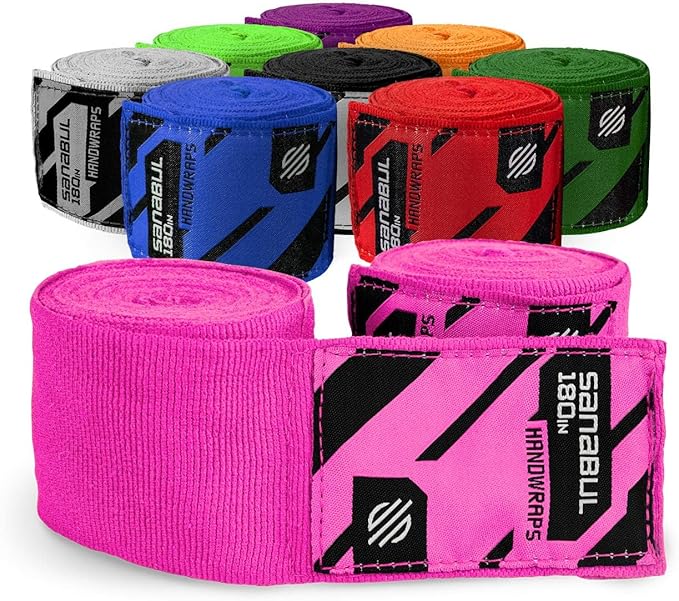 Sanabul Elastic 180 inch Boxing Hand Wraps for Boxing Gloves Muay Thai Kickboxing MMA Wraps for Men & Women