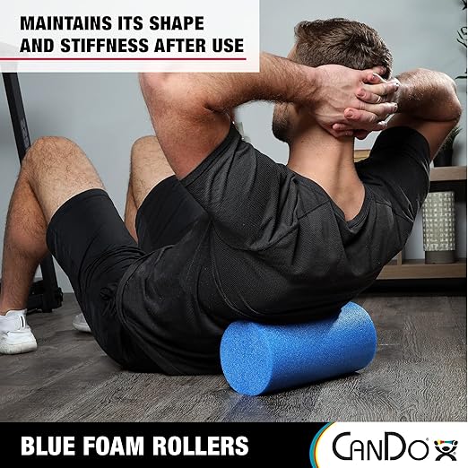 CanDo Blue PE Foam Rollers for Fitness 6" x 36" Round